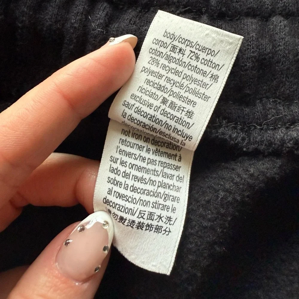 Victoria’s Secret PINK Fleece Baggy Campus Black Sweatpants Cozy Lounge Joggers - Picture 6 of 6